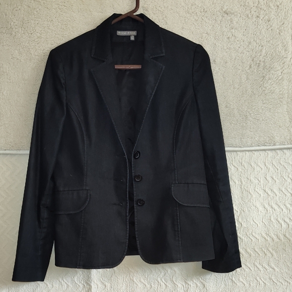 Tristan & Iseut Black Denim Women's Blazer - Picture 1 of 5